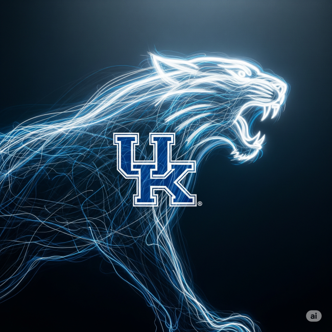 UK Wildcat graphic generated by AI tools used by Dr. Tama The